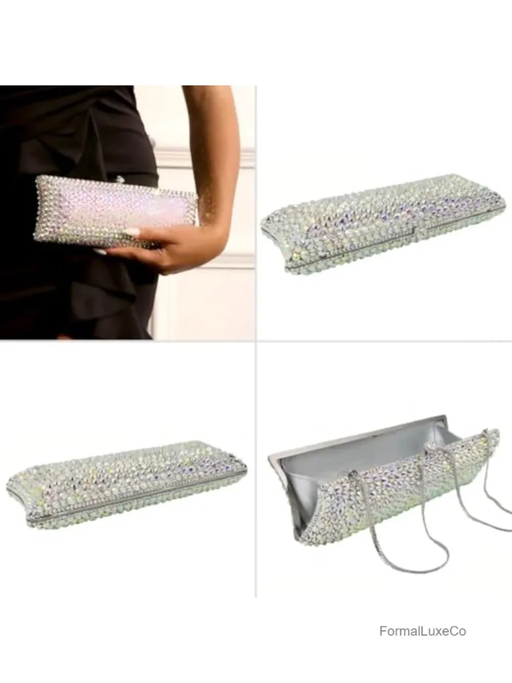 Rhinestone Clutch Bag Evening Minaudiere Crystal Purses for Women Wedding Prom